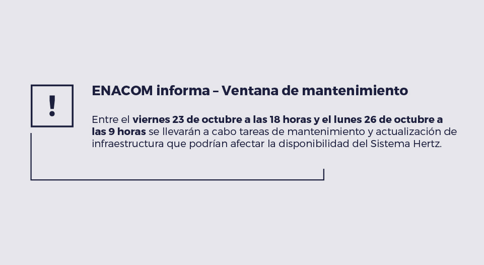 AVISO POR MANTENIMIENTO HERTZ